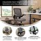 Emma and Oliver Mid-Back Mesh Ergonomic Drafting Chair with Foot Ring and Flip-Up Arms